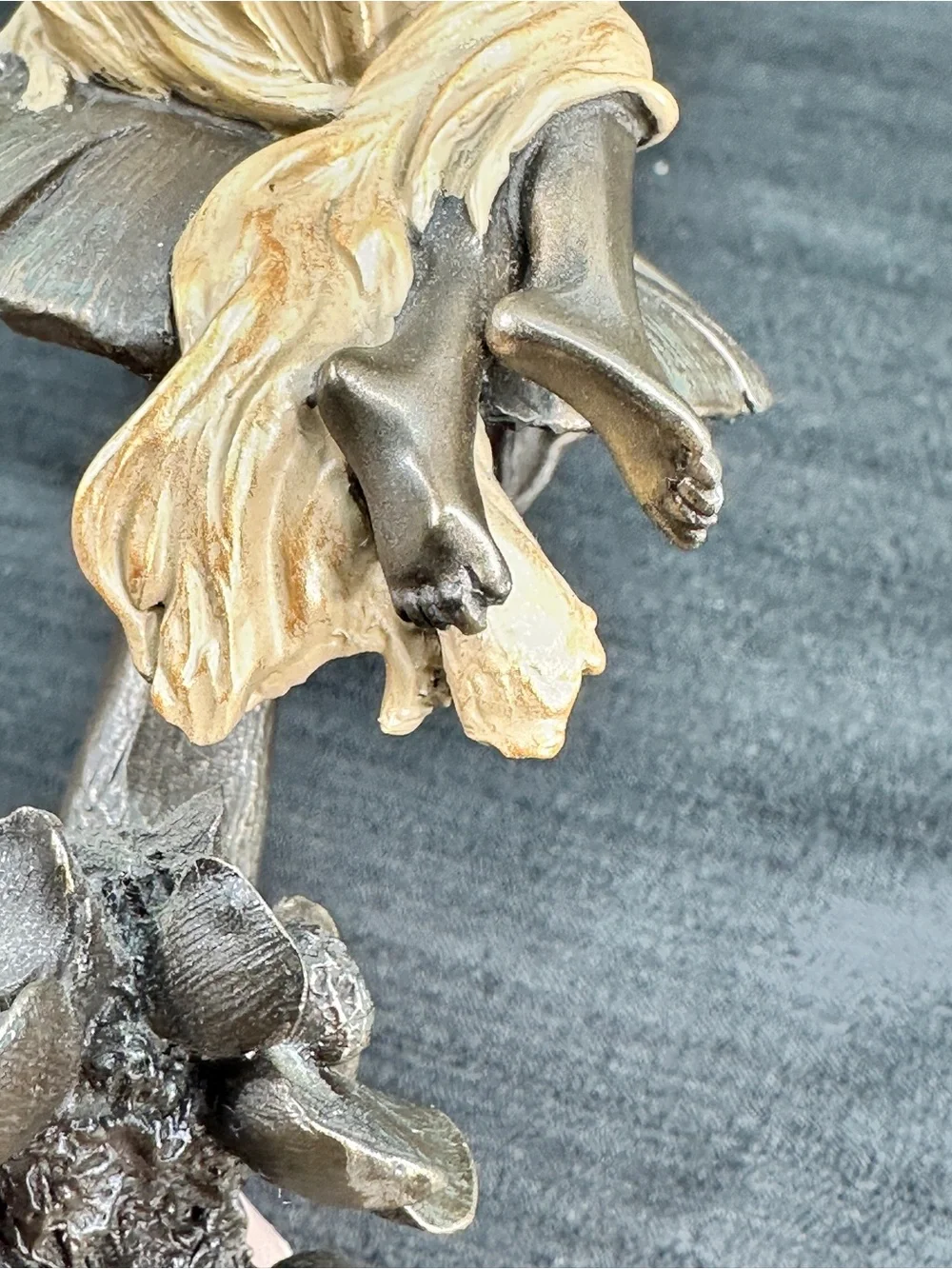 Genesis Fine Arts Little Fairie Sleeping Hand Painted Cold-Cast Bronze Figurine